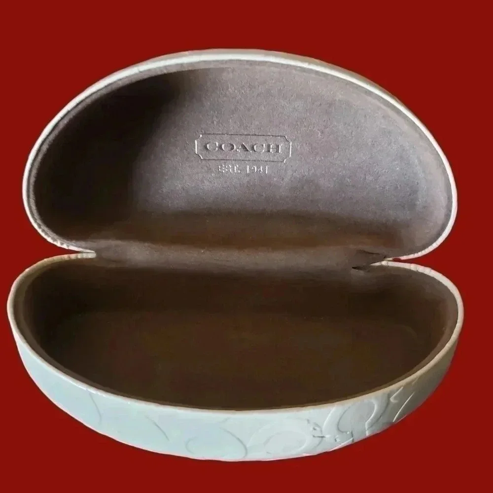 -Coach hardshell sunglass & eyeglass case ivory color